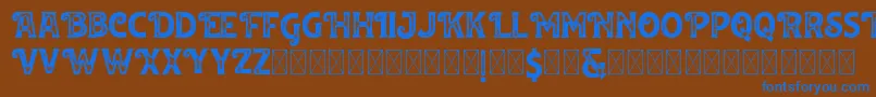 Huvet Roughfree Font – Blue Fonts on Brown Background