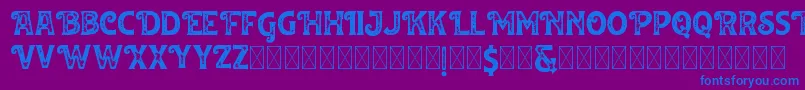 Шрифт Huvet Roughfree – синие шрифты на фиолетовом фоне