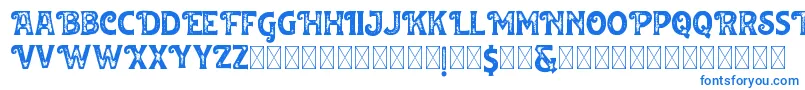 Huvet Roughfree-fontti – siniset fontit valkoisella taustalla