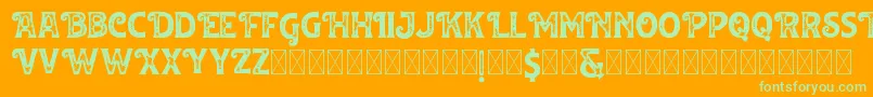 Huvet Roughfree Font – Green Fonts on Orange Background