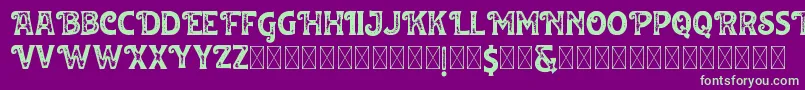 Шрифт Huvet Roughfree – зелёные шрифты на фиолетовом фоне