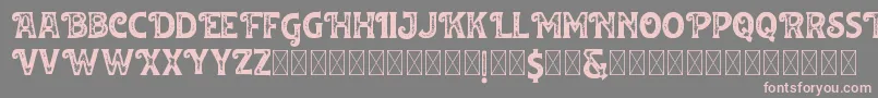 Huvet Roughfree-fontti – vaaleanpunaiset fontit harmaalla taustalla
