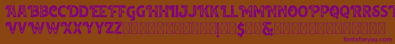 Huvet Roughfree-Schriftart – Violette Schriften auf braunem Hintergrund