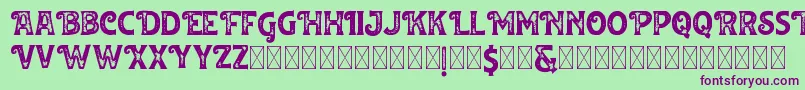 Huvet Roughfree-fontti – violetit fontit vihreällä taustalla