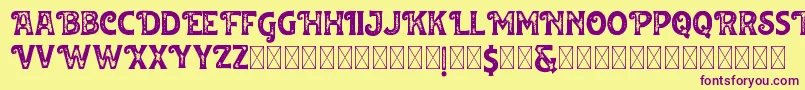Huvet Roughfree Font – Purple Fonts on Yellow Background