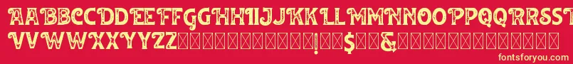 Huvet Roughfree-fontti – keltaiset fontit punaisella taustalla
