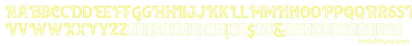 Huvet Roughfree-Schriftart – Gelbe Schriften auf weißem Hintergrund