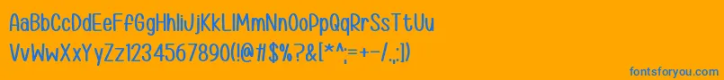 Hwyl fawr Hello Font – Blue Fonts on Orange Background