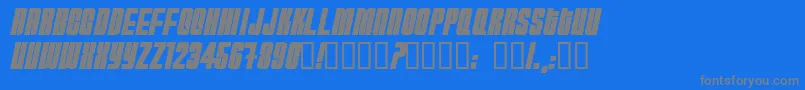HYDRB   -fontti – harmaat kirjasimet sinisellä taustalla