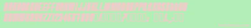 HYDRB   -fontti – vaaleanpunaiset fontit vihreällä taustalla