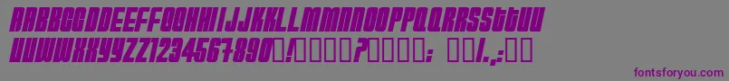 フォントHYDRB    – 紫色のフォント、灰色の背景