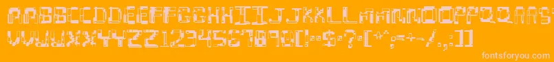 hydroge2-Schriftart – Rosa Schriften auf orangefarbenem Hintergrund