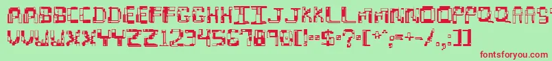 hydroge2 Font – Red Fonts on Green Background