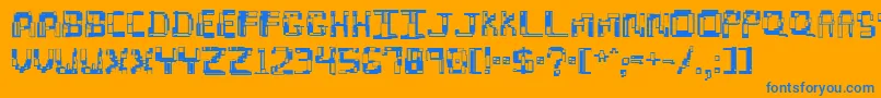 hydrogen Font – Blue Fonts on Orange Background