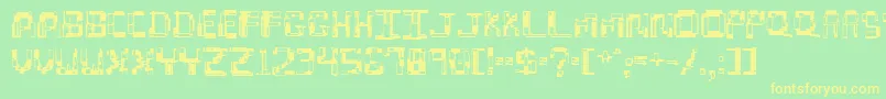 hydrogen Font – Yellow Fonts on Green Background