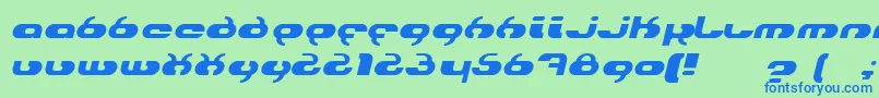 フォントhydroi – 青い文字は緑の背景です。