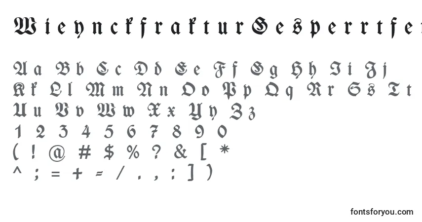 Czcionka WieynckfrakturGesperrtfettunz1l – alfabet, cyfry, specjalne znaki