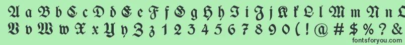 Więcej informacji o czcionce WieynckfrakturGesperrtfettunz1l Czcionka WieynckfrakturGesperrtfettunz1l – czarne czcionki na zielonym tle