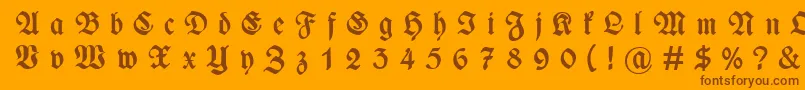 WieynckfrakturGesperrtfettunz1l Font – Brown Fonts on Orange Background