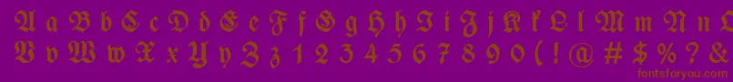Шрифт WieynckfrakturGesperrtfettunz1l – коричневые шрифты на фиолетовом фоне