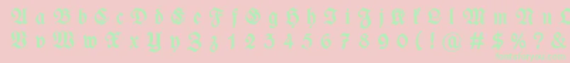 Police WieynckfrakturGesperrtfettunz1l – polices vertes sur fond rose