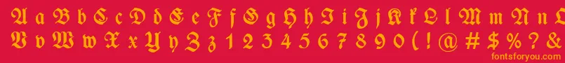 WieynckfrakturGesperrtfettunz1l Font – Orange Fonts on Red Background