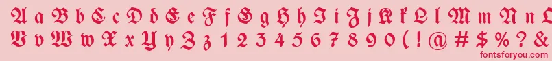 WieynckfrakturGesperrtfettunz1l Font – Red Fonts on Pink Background