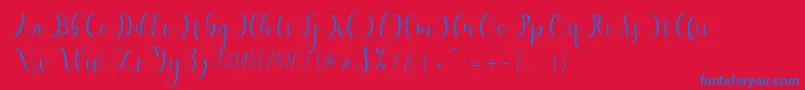 Hypatia Font – Blue Fonts on Red Background