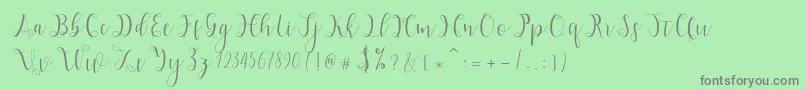 フォントHypatia – 緑の背景に灰色の文字