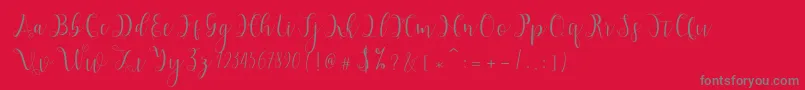 フォントHypatia – 赤い背景に灰色の文字