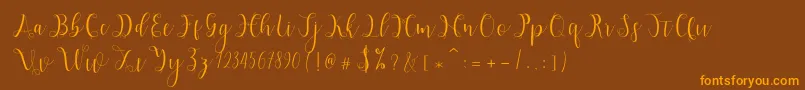 Hypatia Font – Orange Fonts on Brown Background