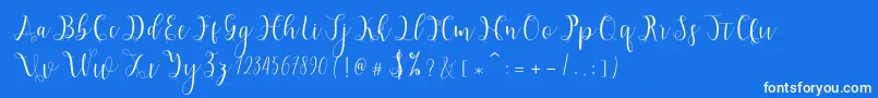 Hypatia Font – White Fonts on Blue Background