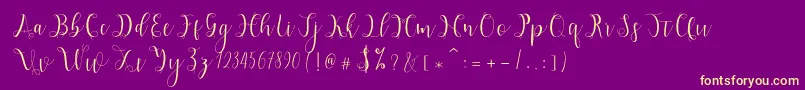 Hypatia Font – Yellow Fonts on Purple Background