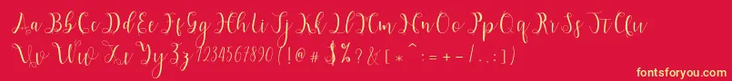 Hypatia Font – Yellow Fonts on Red Background