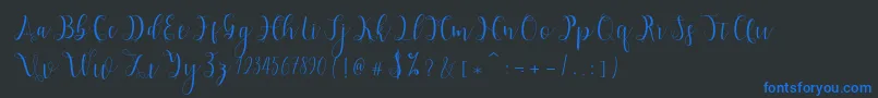 Hypatia Font – Blue Fonts on Black Background