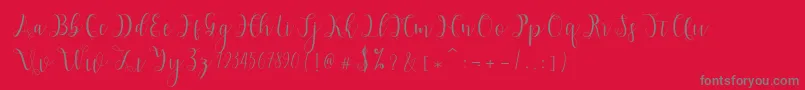 フォントHypatia – 赤い背景に灰色の文字