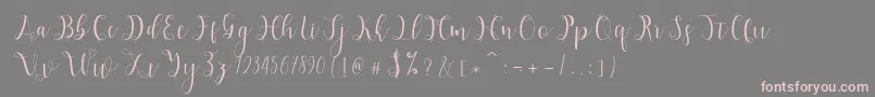 フォントHypatia – 灰色の背景にピンクのフォント