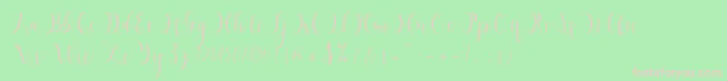 フォントHypatia – 緑の背景にピンクのフォント