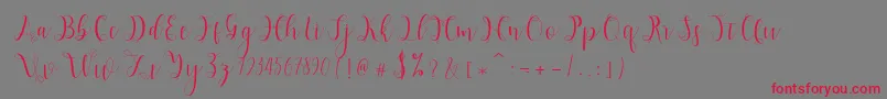 フォントHypatia – 赤い文字の灰色の背景