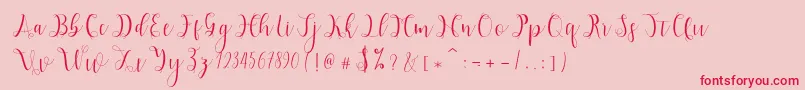 Hypatia Font – Red Fonts on Pink Background