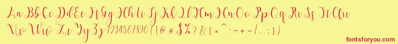 Hypatia Font – Red Fonts on Yellow Background