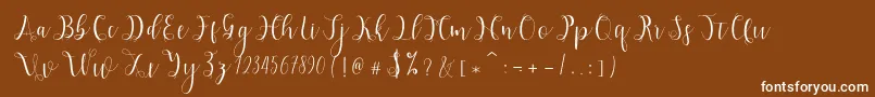 フォントHypatia – 茶色の背景に白い文字