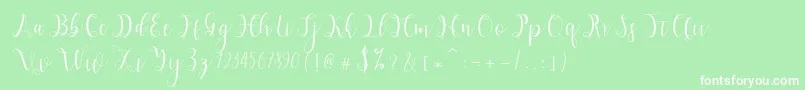 Hypatia Font – White Fonts on Green Background
