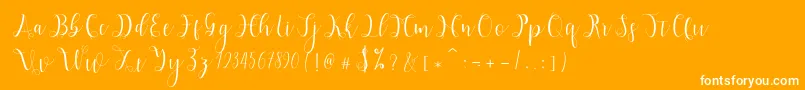 フォントHypatia – オレンジの背景に白い文字