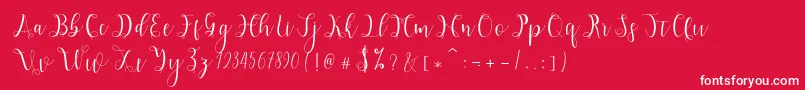 Hypatia Font – White Fonts on Red Background