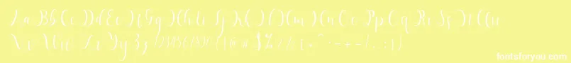 フォントHypatia – 黄色い背景に白い文字