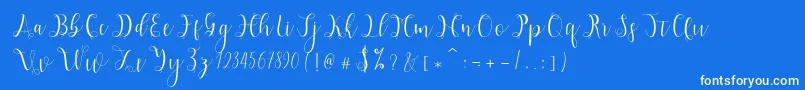 Hypatia Font – Yellow Fonts on Blue Background