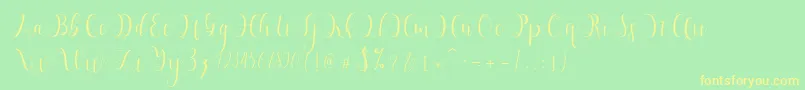 Hypatia Font – Yellow Fonts on Green Background