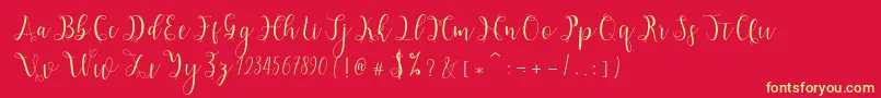 Hypatia Font – Yellow Fonts on Red Background