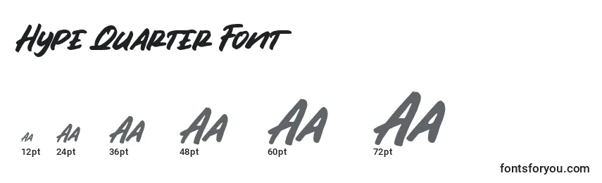 Größen der Schriftart Hype Quarter Font